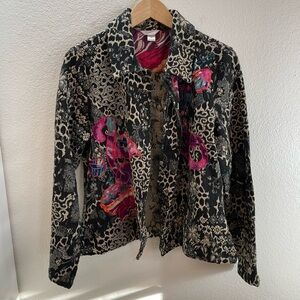 Christopher & Banks Art to Wear Tapestry Shaket Size M